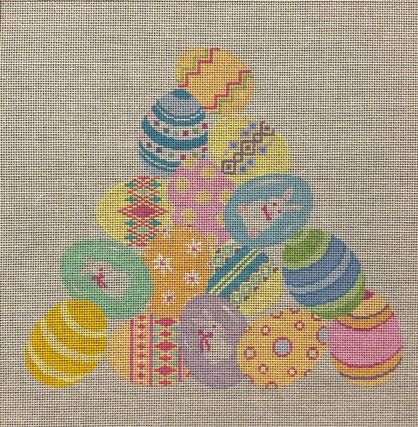ASIT382-13 Egg Stack With Stitch Guide 12X12 13 Mesh A Stitch In Time