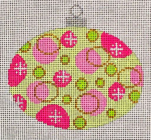 CH112B-3 Colors of Christmas "Preppy" Oval Orn. 3 x 4  18 Mesh EyeCandy Needleart