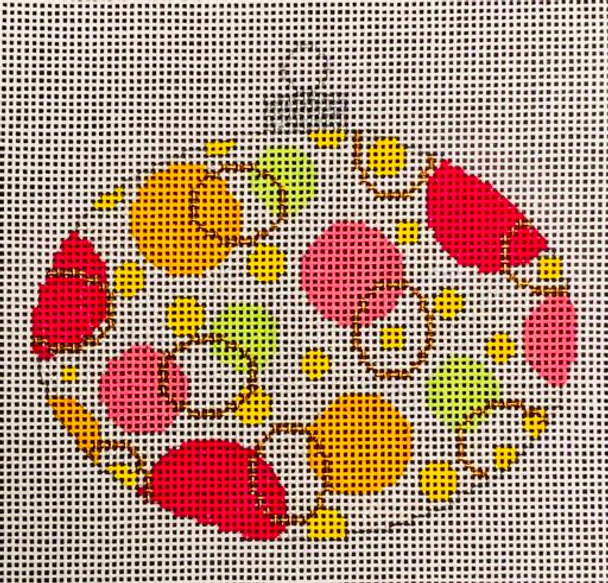 CH112C-3 Colors of Christmas "Tropical" Oval Orn. 3x4 Mesh EyeCandy Needleart