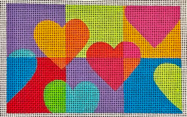 H109E Floating Hearts 3.25 x 5.25 Mesh EyeCandy Needleart