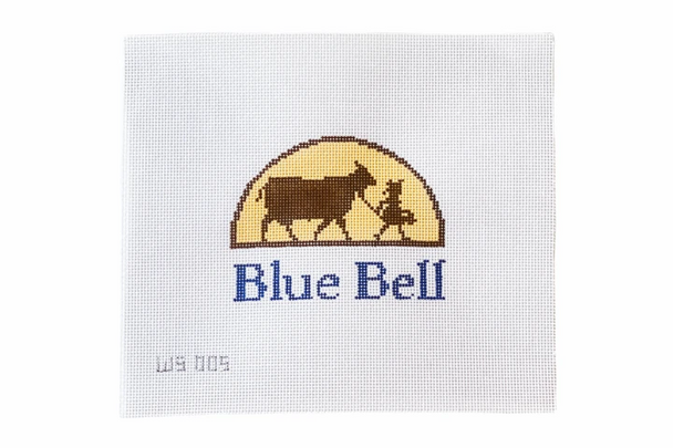 WS-005 Blue Bell 4” wide by 3” tall 18 MESH TEXAS ICON  WIPSTITCH Needleworks!