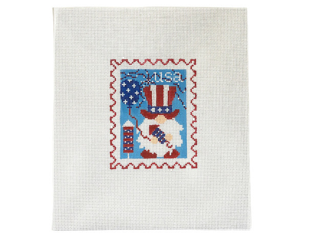 WS-046 USA 3.25” wide by 4” tall 18 MESH POSTAGE STAMP WIPSTITCH Needleworks!