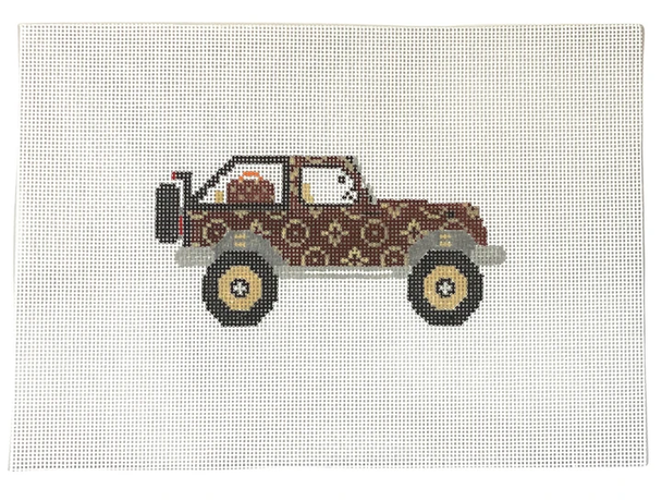 WS-055 LV Jeep 4.5" wide by 3" tall 18 MESH WIPSTITCH Needleworks!