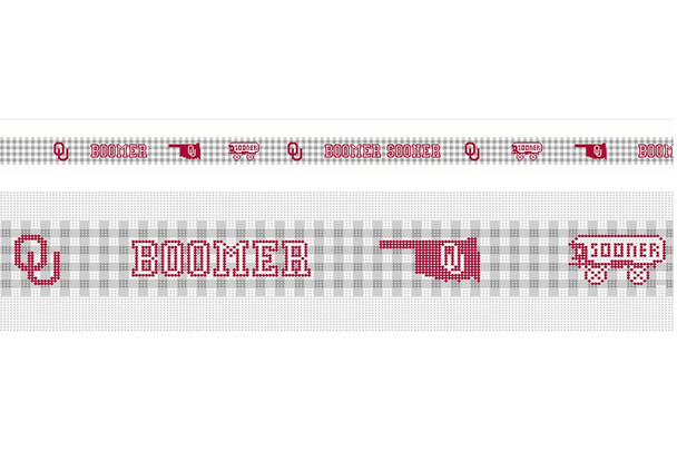 WSB-010 Oklahoma 44” wide by 1.25” tall 18 MESH GINGHAM SPIRITWEAR BELT WIPSTITCH Needleworks!