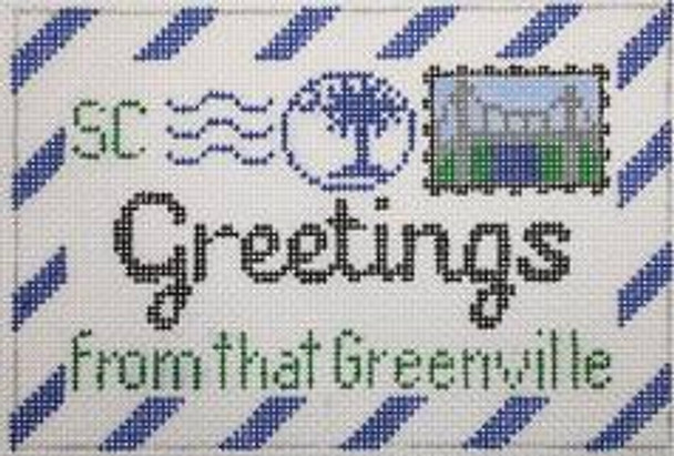 RD 252 Greenville Mini Letter 18M 3.5"x 5.5" Rachel Donley Needlepoint Designs