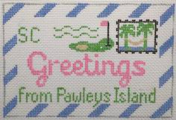 RD 284 Pawleys Island Mini Letter 18M 5.5" x 8.5"  Rachel Donley Needlepoint Designs