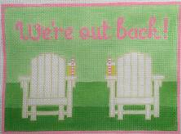RD 325 G We’re out back GREEN 18M Rachel Donley Needlepoint Designs