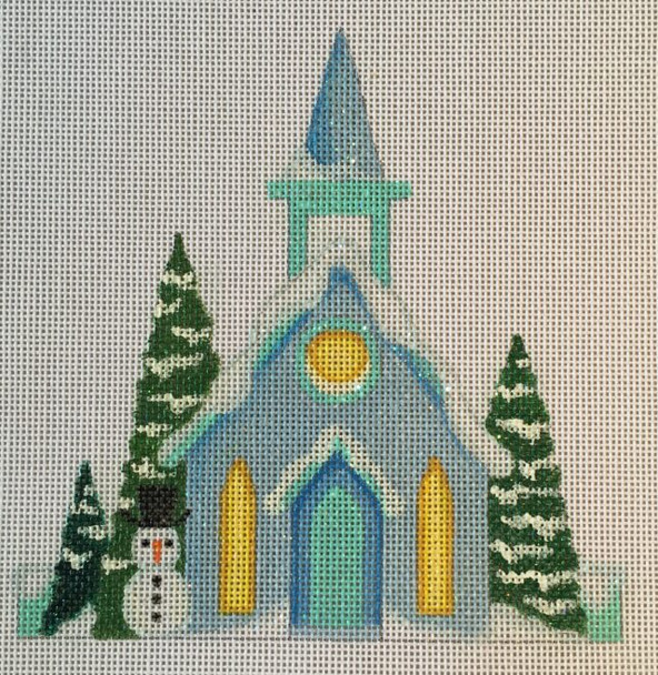 HO1250 GLITTER CHURCH 6×6, 18 mesh Raymond Crawford Designs 