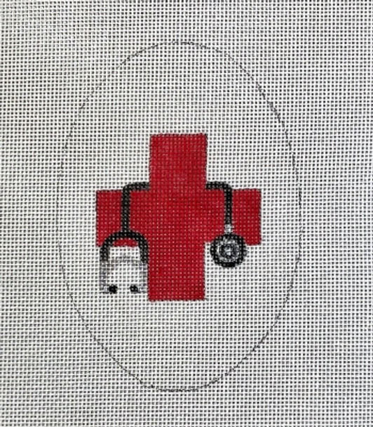 HO3121 RED CROSS OVAL 5 inches, 18 mesh Raymond Crawford Designs 