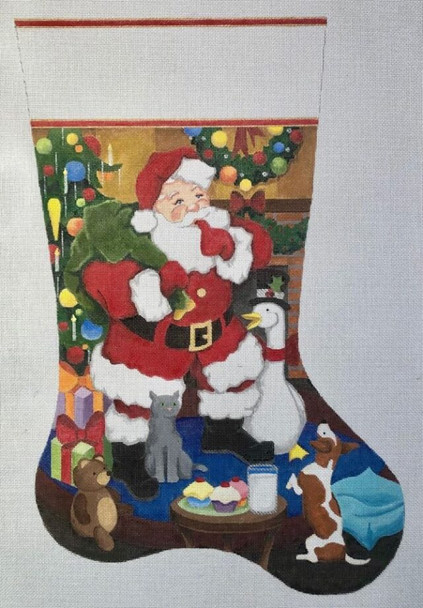 HO1983 SANTA'S SURPRISE ARRIVAL STOCKING 9 inches 13 Mesh Raymond Crawford Designs