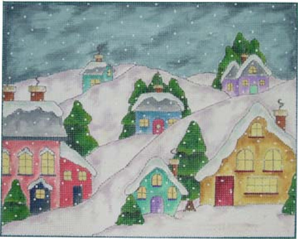 NEB-101 SNOWY VILLAGE 12X9.5 13 Mesh Renaissance Designs