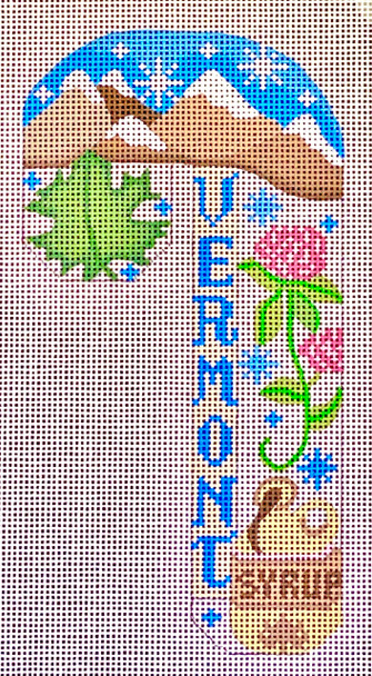 CH-961 Travel Candy Cane - Vermont 3 1⁄4" x 6 1⁄2"  18 Mesh CH Designs