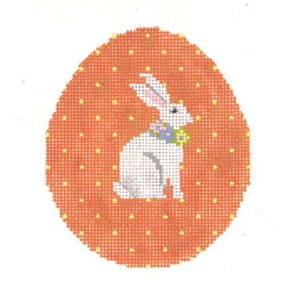 KEA50-18 Orange Pin-Dot Bunny Egg 3.5"w x 4"h - 18 Mesh KELLY CLARK STUDIO, LLC