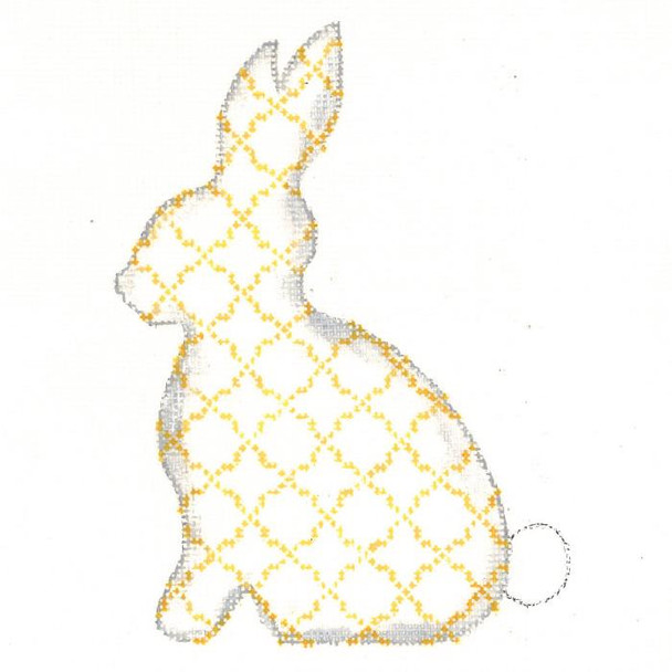 KEA59-18 Lemon Quatrefoil Standing Hare 4"w x 5.5"h - 18 Mesh KELLY CLARK STUDIO, LLC