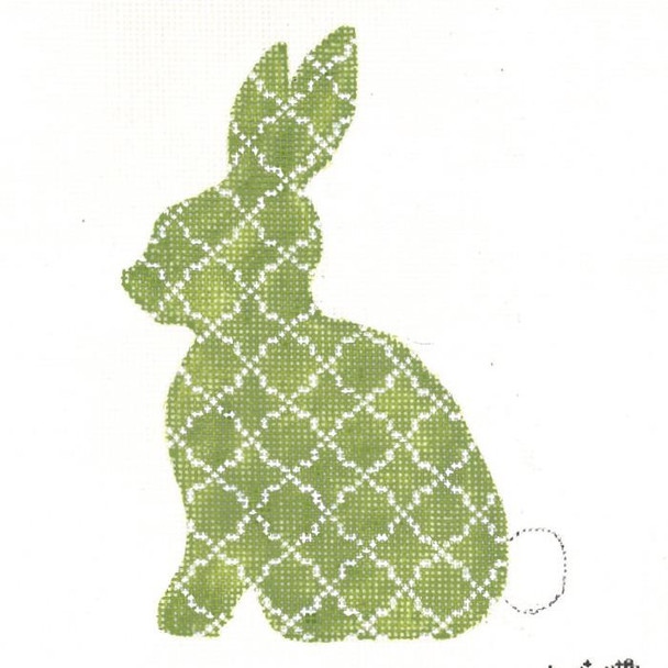 KEA61-18 Lime Quatrefoil Standing Hare 4"w x 5.5"h - 18 Mesh KELLY CLARK STUDIO, LLC