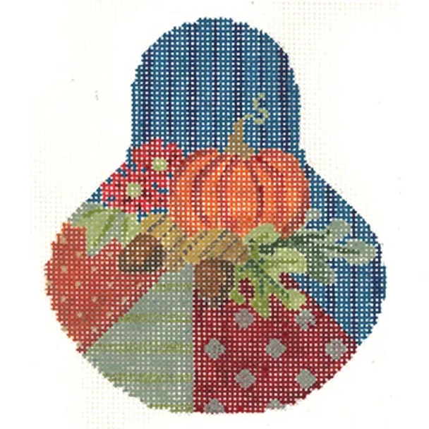 KCN1444 Autumn Harvest Pear 3.5"W x 4.5"H 18 Mesh With Stitch Guide KELLY CLARK STUDIO, LLC