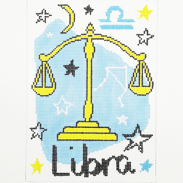 AO1327 Libra Lee's Needle Arts Hand-painted canvas By Vicky Yorke 5"w x 7"h - 18 Mesh