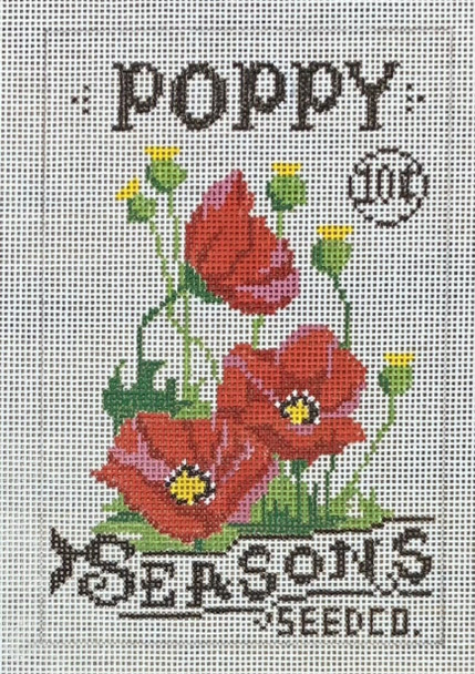 LL-SEED-02  Poppy Seed Packet  4" x 6" 18 Mesh LauraLove Designs