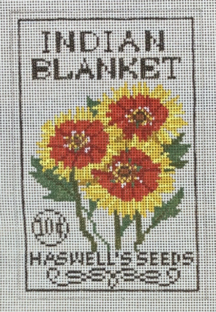 LL-SEED-07  Indian Blanket Seed Packet  4" x 6" 18 Mesh LauraLove Designs