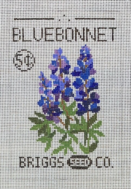 LL-SEED-08  Bluebonnet Seed Packet 4" x 6" 18 Mesh LauraLove Designs