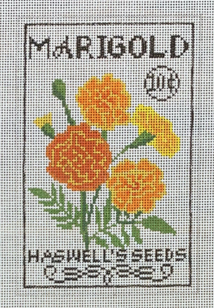 LL-SEED-09  Marigold Seed Packet 4" x 6" 18 Mesh LauraLove Designs