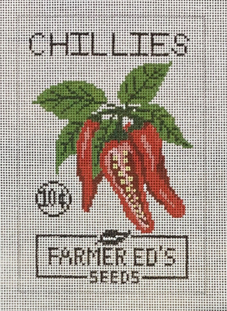 LL-SEED-016a Chilli Seed Packet 4" x 6" 18 Mesh LauraLove Designs