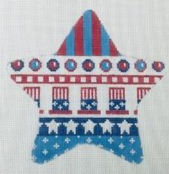 Patriotic PS204 Star-Uncle Sam's Hats 5 x 5 18 Mesh Kangaroo Paw Designs