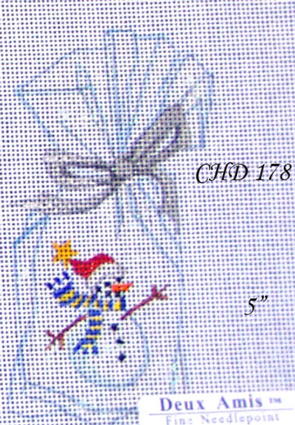 CHD178 Snowman  5" x 5" 13 Mesh  Deux Amis 