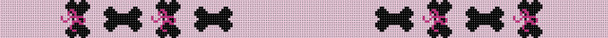 1703 Bones with Bows on Pink 18 Mesh Dog Collar The Meredith Collection