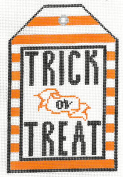 H-9b Trick or Treat Orange Stripe 6 1/4 x 4 1/4 18 Mesh HALLOWEEN The Meredith Collection