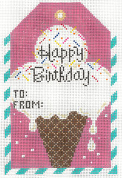 XO-197M Gift Tag - Happy Birthday  6 x 4 18 Mesh The Meredith Collection