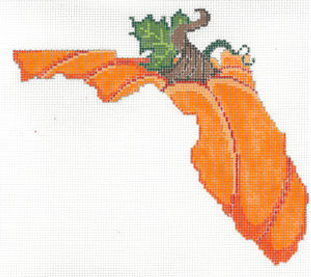 XO-212f Pumpkin State Shaped - Florida 5 1/2 x 7 18 Mesh The Meredith Collection