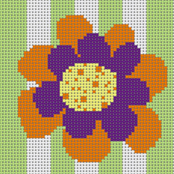 TT-36a Orange and Pink Flower 3 1/4 x 3 1/4 18 Mesh The Meredith Collection