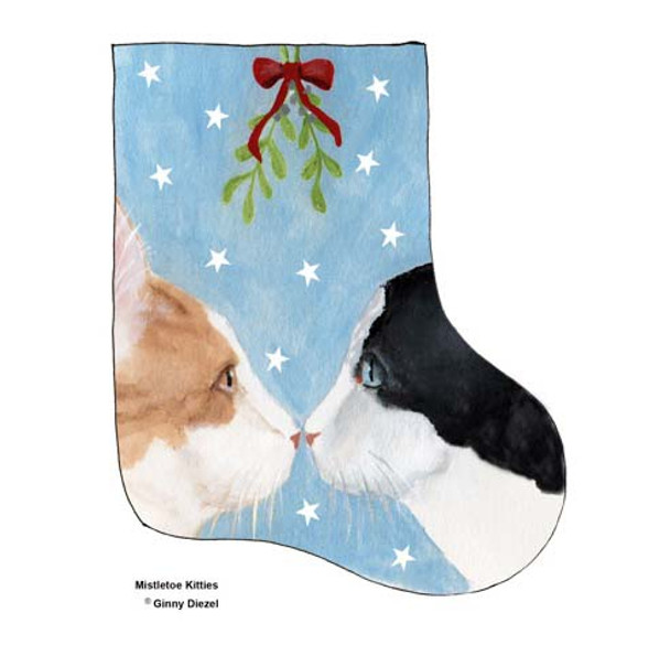 GD-SX 06 Snowflake Kitties Mini Sock 5.5”Long 18 Mesh Ginny Diezel