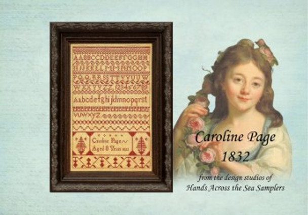 Caroline Page 1832 124w x 176h by Hands Across The Sea Samplers 21-2077 YT