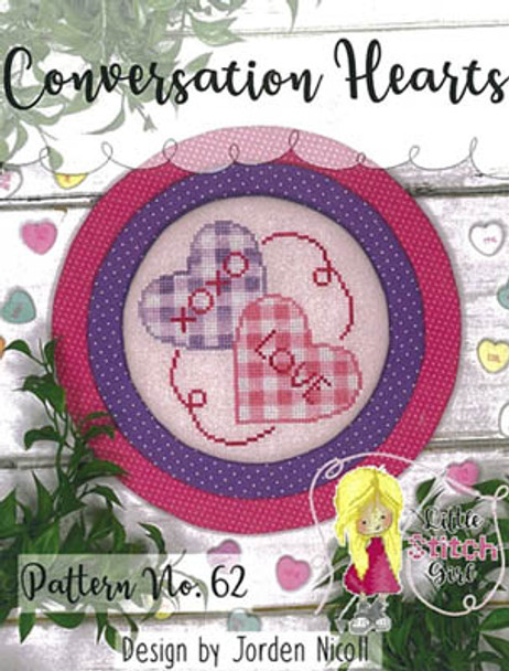 Conversation Hearts 62w x 63h by Little Stitch Girl 22-1087 YT