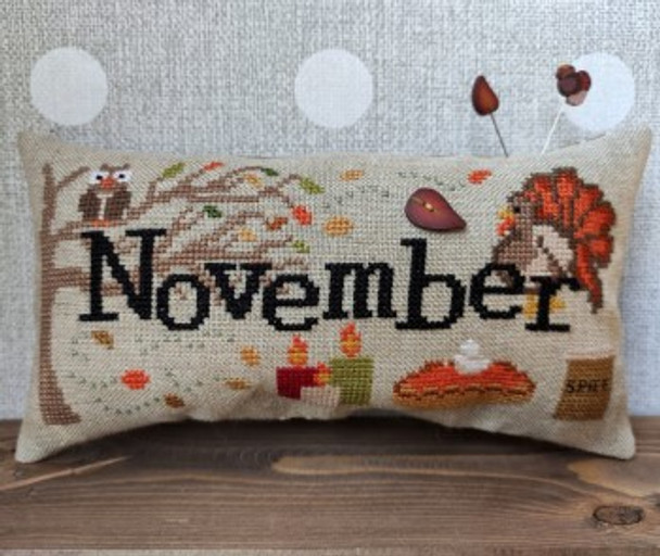 When I Think Of November (w/button) 105w x 48h by Puntini Puntini 21-2260
