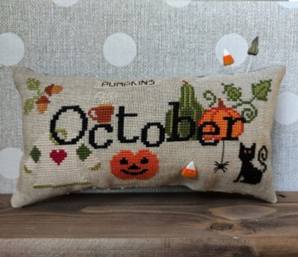 When I Think Of October (w/button) 105w x 48h by Puntini Puntini 21-2259