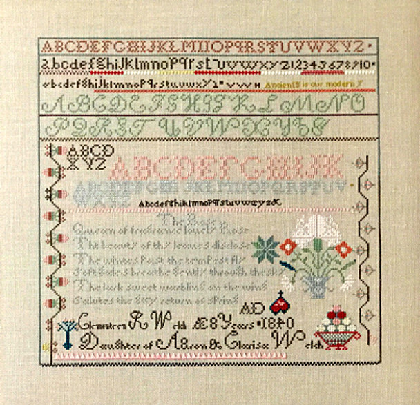 Clemonteen Welch 203w x 196h by Queenstown Sampler Designs 21-1864 YT