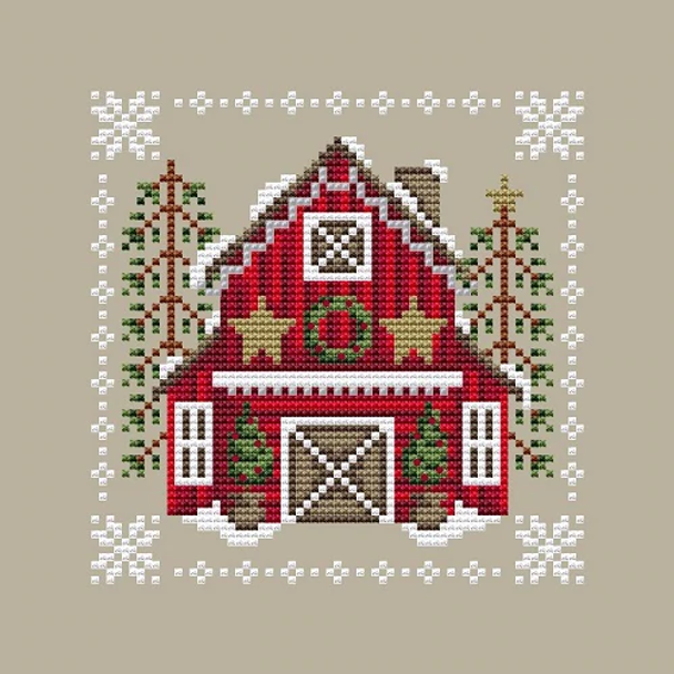 Christmas Barn 65w x 65h Shannon Christine Designs 22-2474