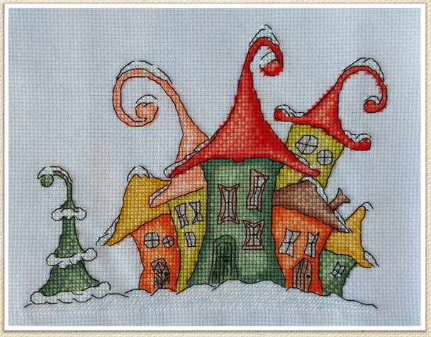 Winter Town Stitch Count 98 x 76 Artmishka Counted Cross Stitch Pattern
