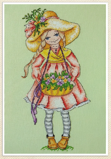 Flower Girl Stitch Count 75 x 156 Artmishka Counted Cross Stitch Pattern