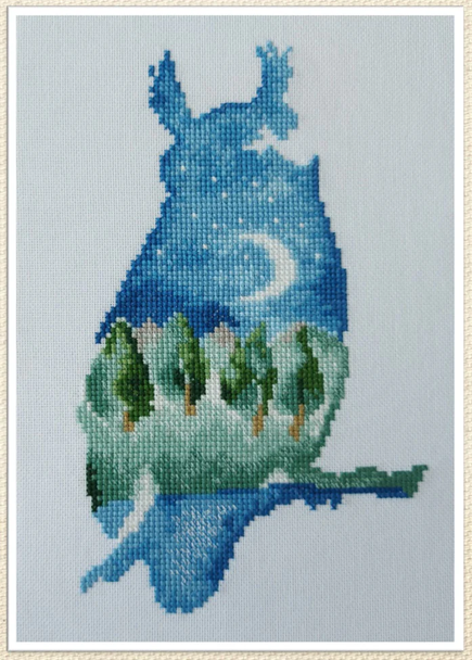 Owl Stitch Count 68 x 109 Artmishka Counted Cross Stitch Pattern