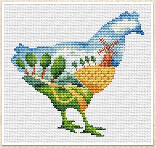 Chicken Stitch Count 83 x 78 Artmishka Counted Cross Stitch Pattern