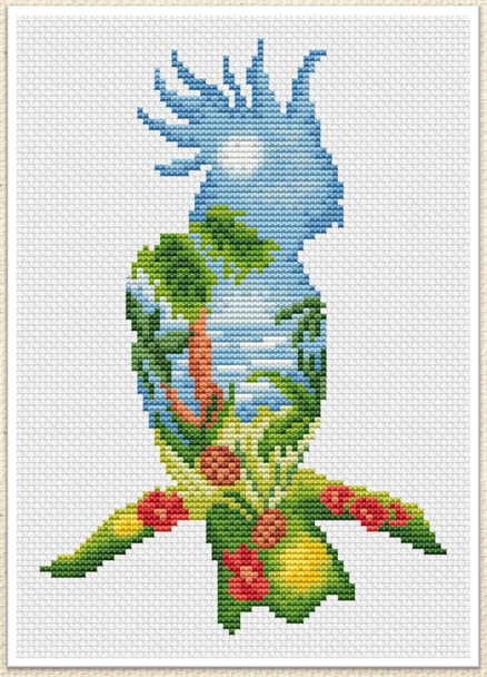 Parrot Stitch Count 71 x 104  Artmishka Counted Cross Stitch Pattern