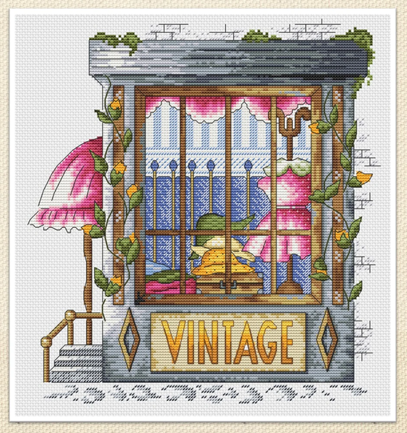 Vintage Shop Stitch Count 132 x 144  Artmishka Counted Cross Stitch Pattern