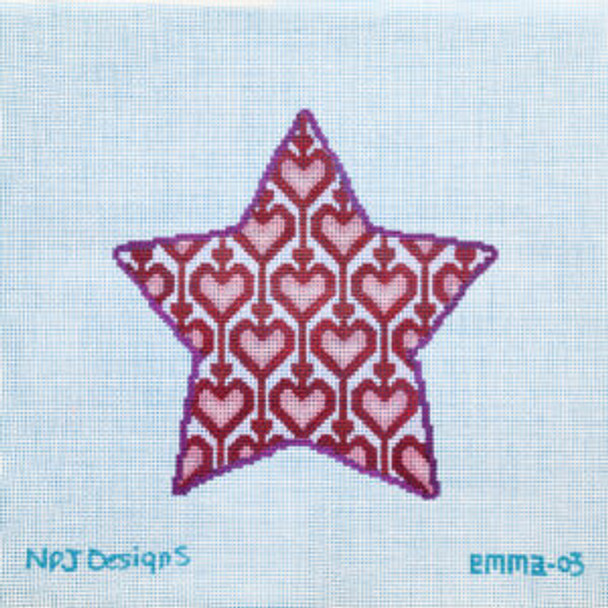 Canvas Emma 03 Heart Star 5.5 x 5.25 18 Mesh Point2Pointe
