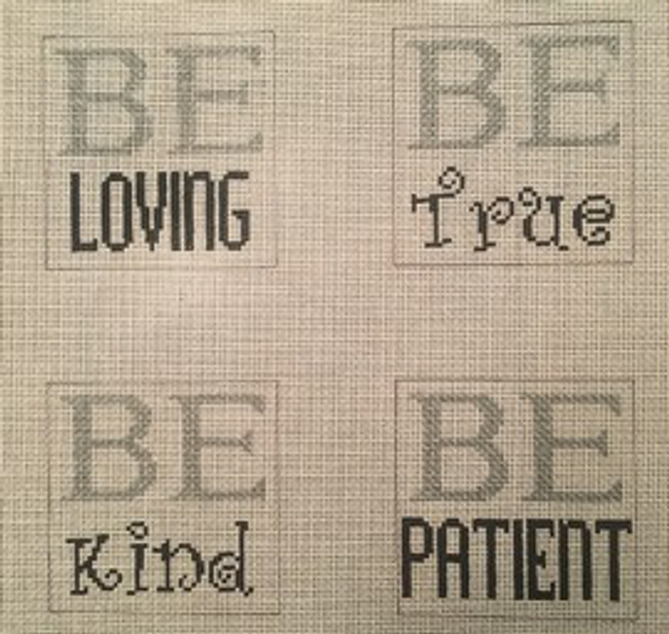 Coasters DC-14	BE LOVING BE KIND 18 Count Set of 4, 3.5 x 3.5 inch Point2Pointe