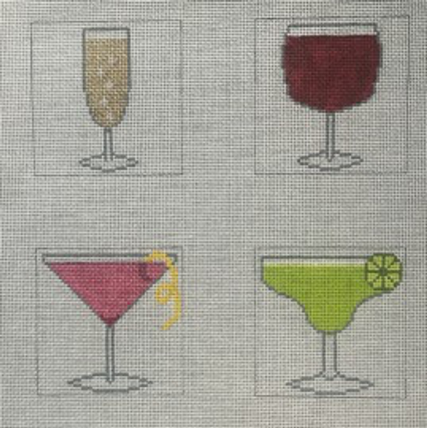 Coasters DC-02 COCKTAIL Set of 4, 13 count 4.25 x 4.25 Each Point2Pointe