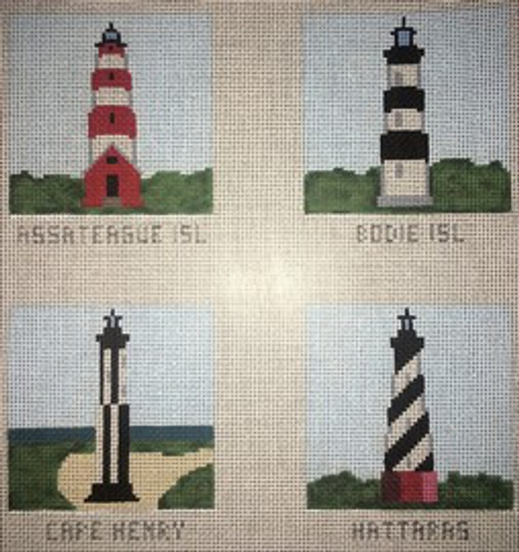 Coasters DC-18-18 LIGHTHOUSES Set of 4, 18 count 3.5 x 3.5 inch Canvases Point2Pointe